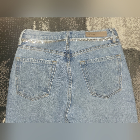 2. GRLFRND KAROLINA CRYSTAL TRIM HIGH WAISTED STRAIGHT JEANS IN KICK IT - Picture 10 of 10